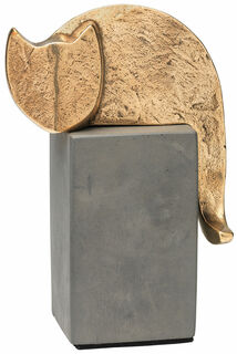 Skulptur "Katze", Bronze auf Beton