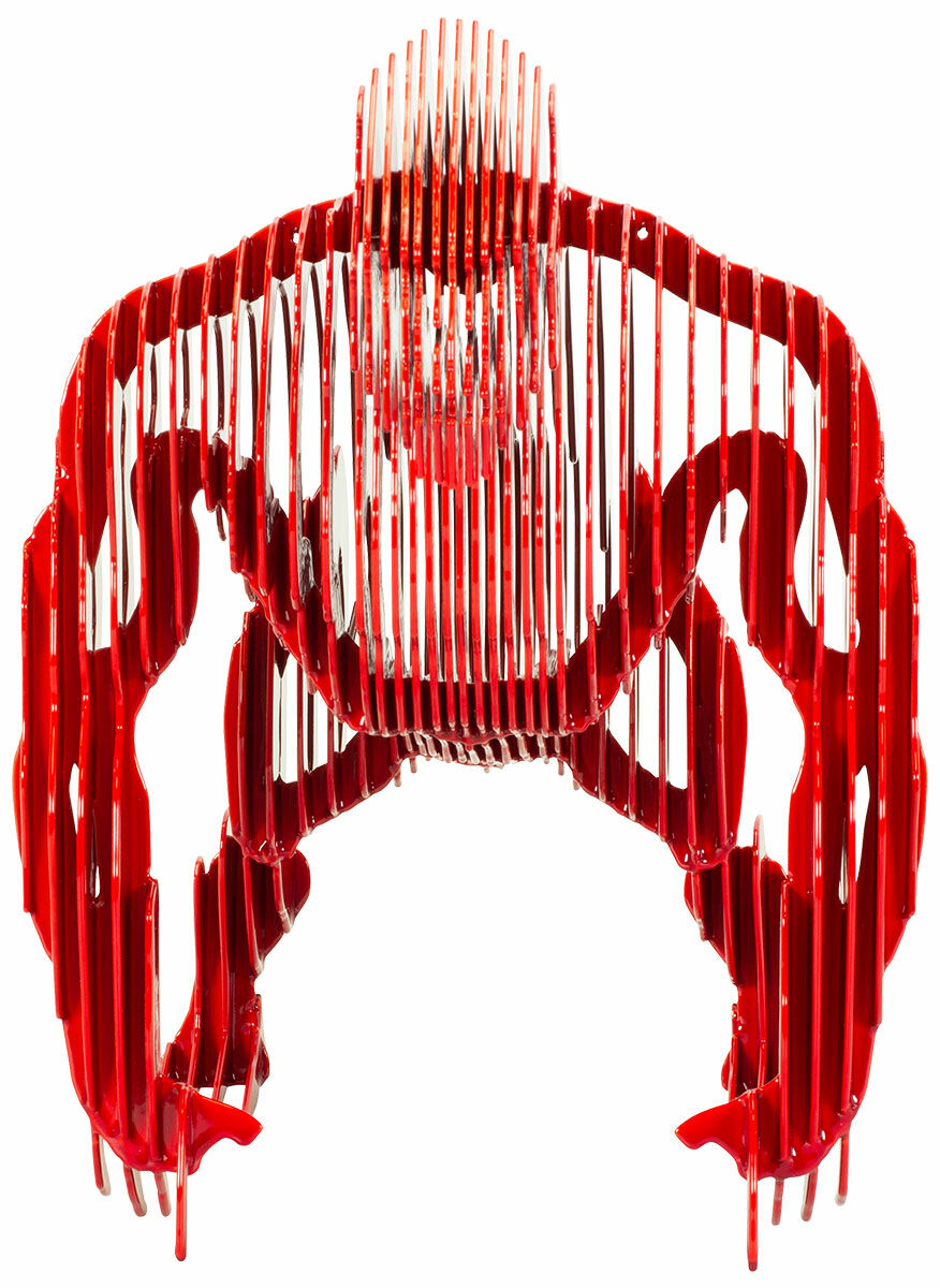 Stahlskulptur "Gorilla", rote Version