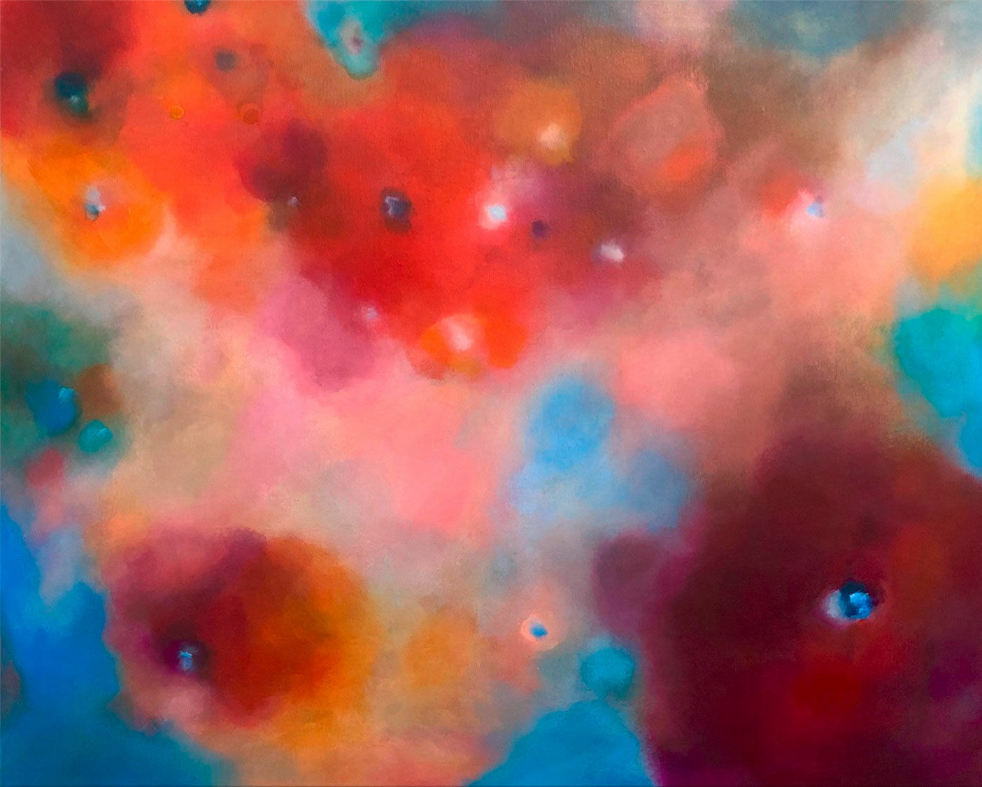 Bild "Nebelblüten" (2019) (Original / Unikat), auf Keilrahmen von Anne Samson