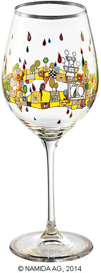 Sæt med 6 vinglas "BEAUTY IS A PANACEA - Platin - Hvidvin" von Friedensreich Hundertwasser