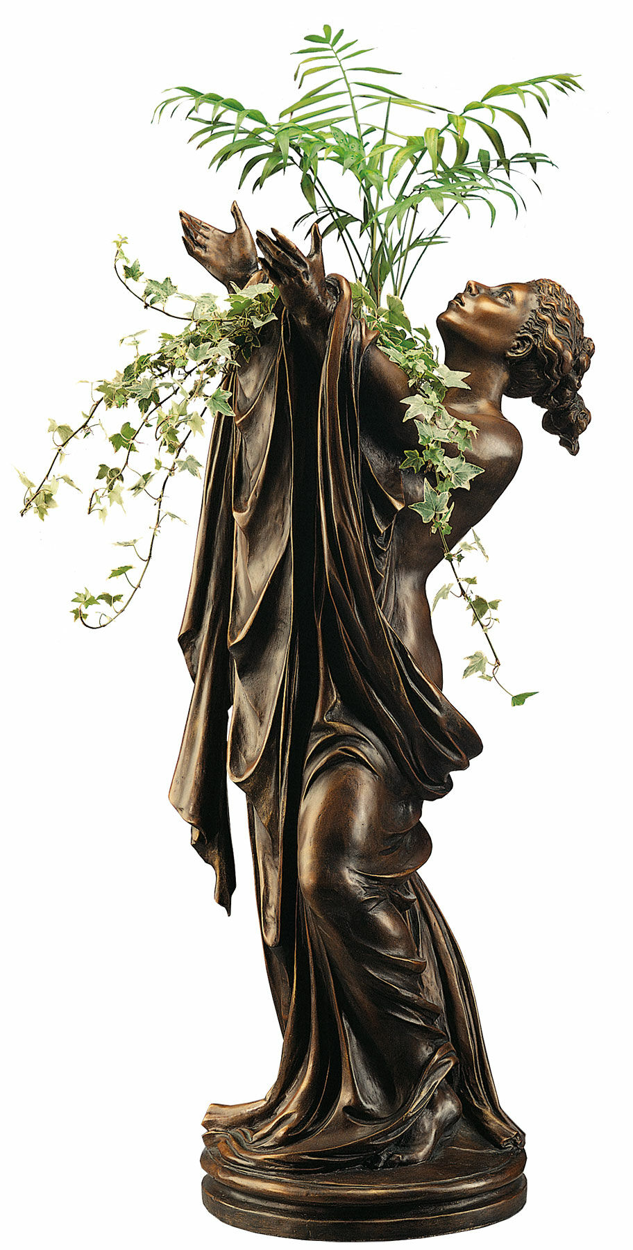 Statuette "Gudinde Flora" (med vaseindsats), version i limet bronze von Roman Johann Strobl