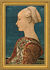 Beeld "Portret van een jonge vrouw" (1460), ingelijst