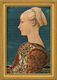 Tableau "Portrait d'une jeune femme" (1460), encadré de Piero del Pollaiuolo