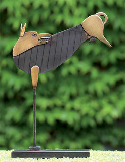 Skulptur "Springender Hund", Bronze