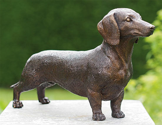 Haveskulptur "Gravhund", bronze