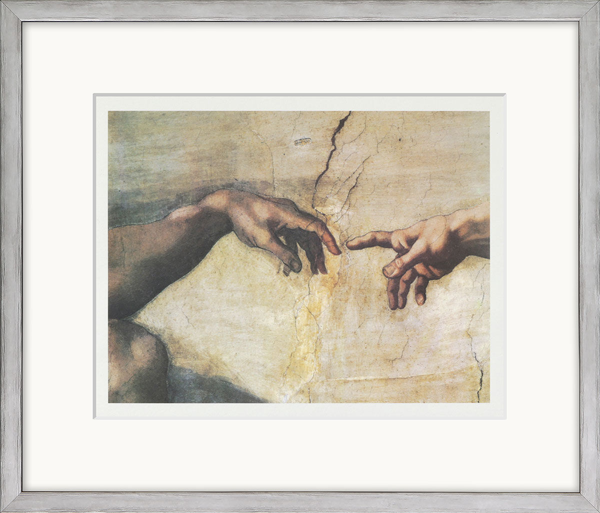 Tableau "Creatino Di Adamo (Création d'Adam)", encadré de Michelangelo Buonarroti