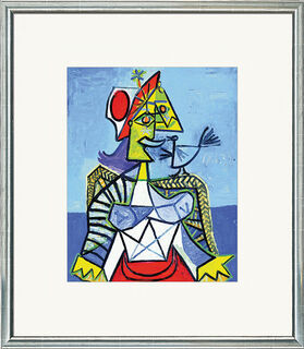 Bild "Frau mit Vogel", gerahmt von Pablo Picasso