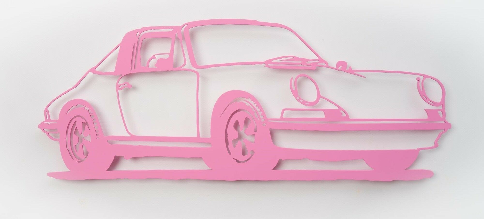 Wandobject "Porsche 911 Targa (roze)" (2021) (Uniek stuk) von Jan M. Petersen