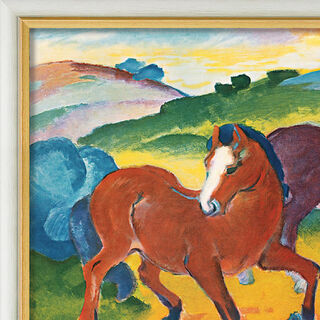 Picture "The Red Horses" (1911), framed by Franz Marc