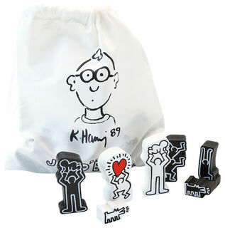 Schachspiel "Keith Haring", schwarz-weiße Version