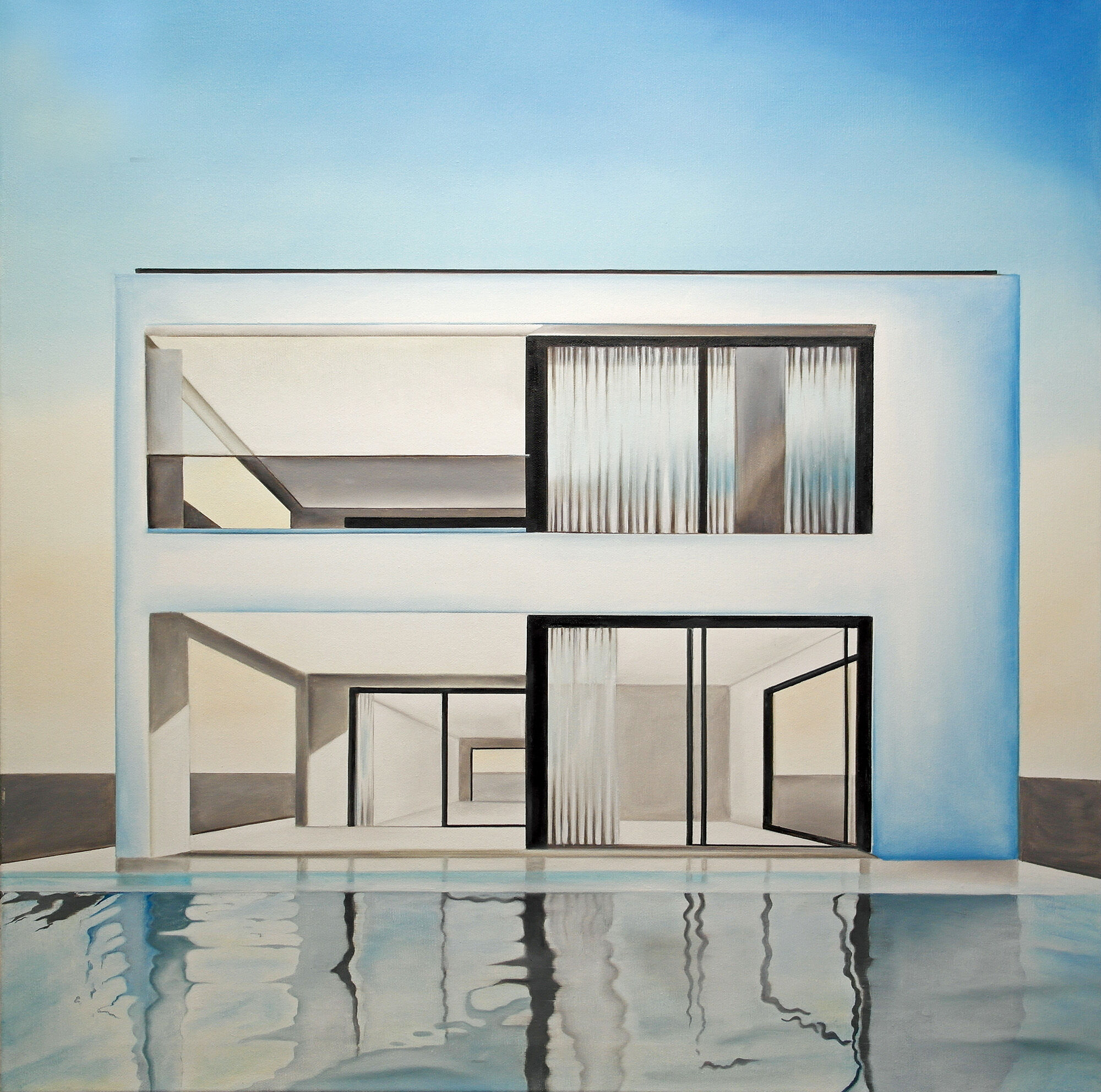 Tableau "House by the Water" (2021) (Pièce unique) von Alex Krull