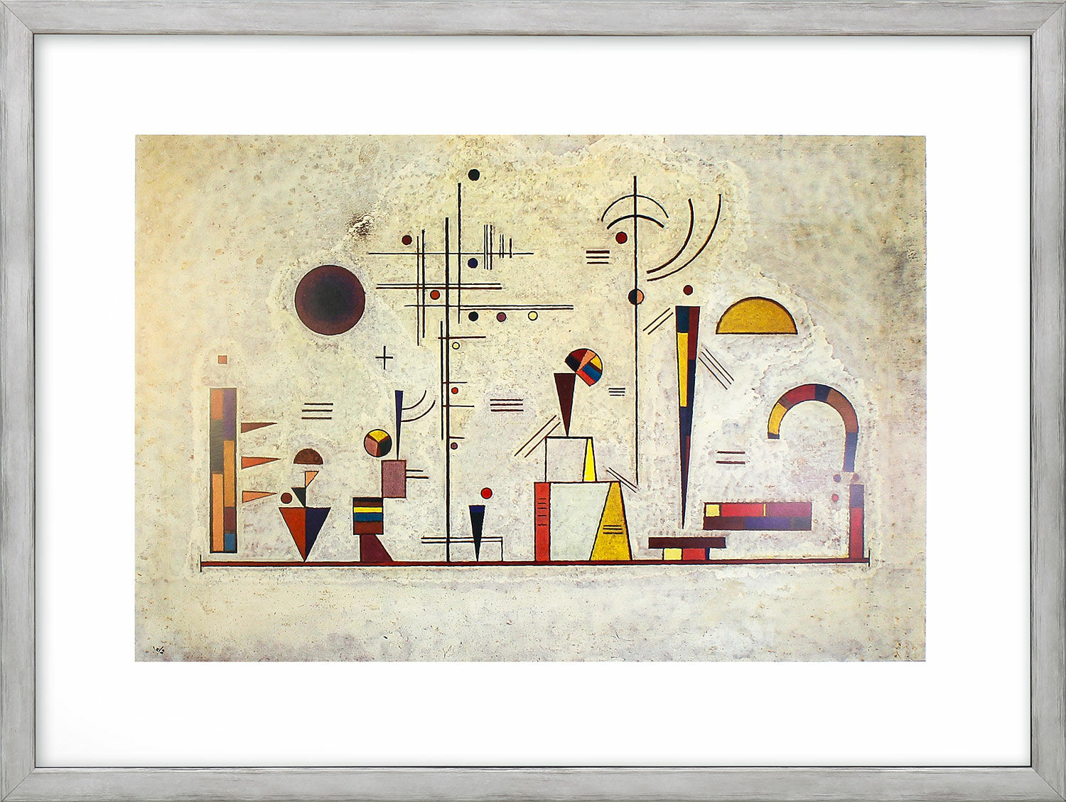 Beeld "Ernst en plezier" (1930), ingelijst von Wassily Kandinsky
