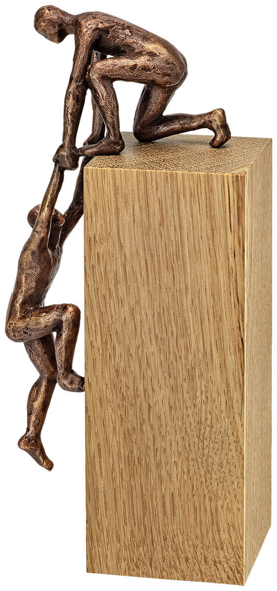 Skulptur "Gemeinschaft", Bronze auf Holz