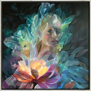 Billede "Blomstermagi" (2024) (Original / unika), indrammet von Valentina Andrees