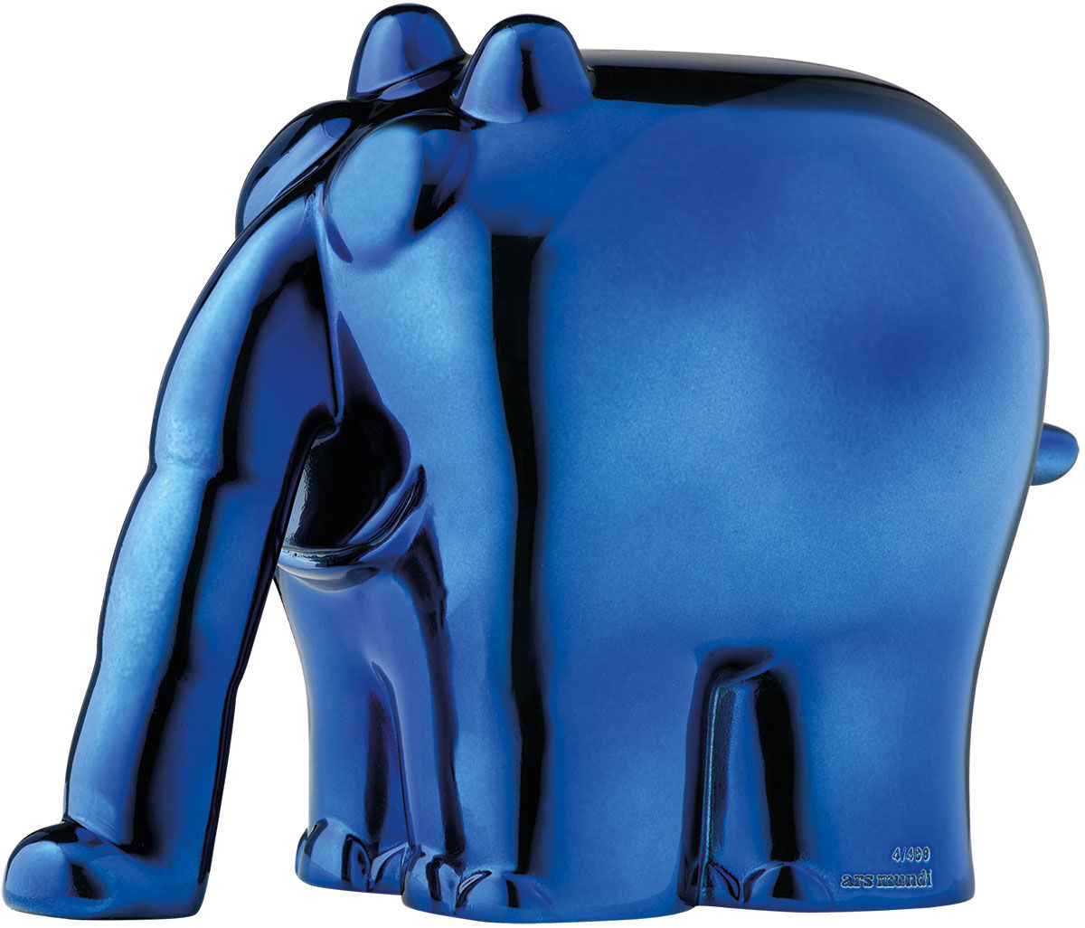 Skulptur "Ottifant", Version in Kunstguss Metallic-Blau von Otto Waalkes