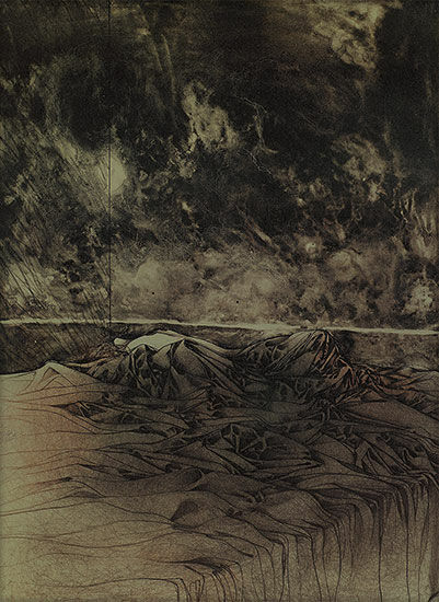 Picture "A letto" (1974), unframed by Bruno Bruni