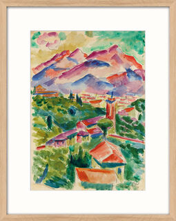 Tableau « Paysage italien – Toscane » (1913), version avec cadre clair de Max Pechstein