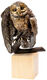 Scultura "Gufo", versione in bronzo marrone di Kristin Kolb
