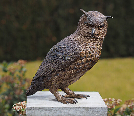 Garden sculpture "Wood Owl", bronze