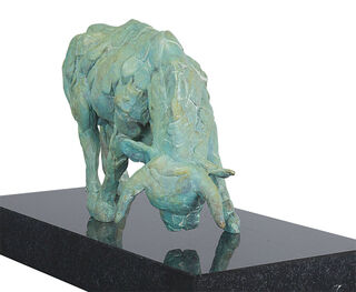 Skulptur "Sonnen säen", Bronze auf Stein von Martin Pottgiesser
