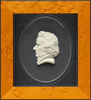 Miniature porcelain picture "Beethoven", framed