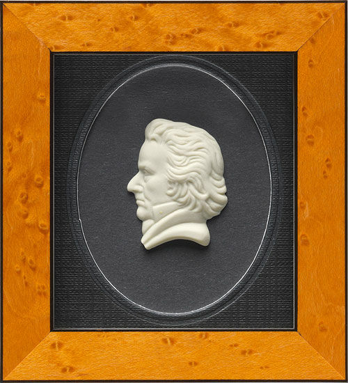 Miniature porcelænsbillede "Beethoven", indrammet
