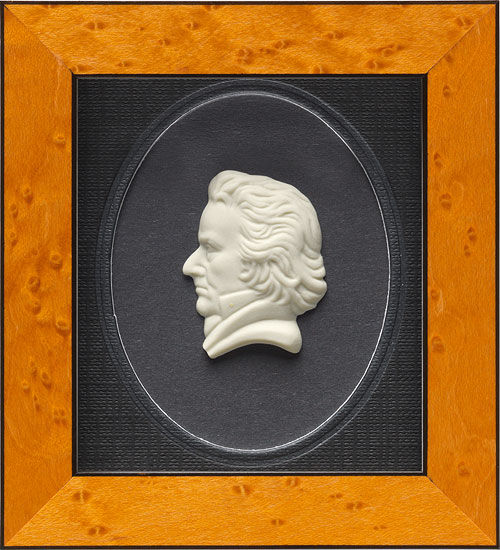 Miniatur-Porzellanbild "Beethoven", gerahmt