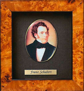 Miniatur-Porzellanbild "Franz Schubert" (1797-1828), gerahmt