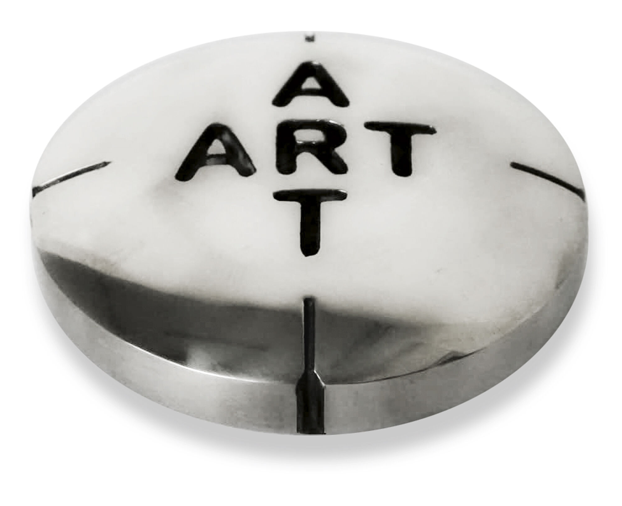 Sculpture "Pill for Art (Chrome)", bronze by Amos Plaut