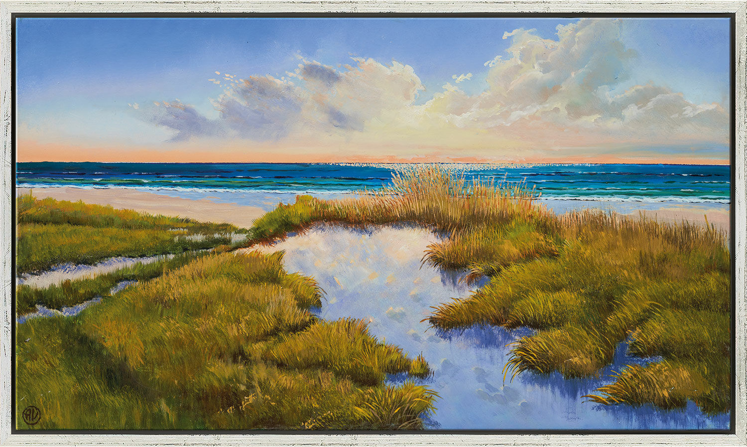 Picture "Dune in the Evening Light" (2021), framed by Arnold Voet