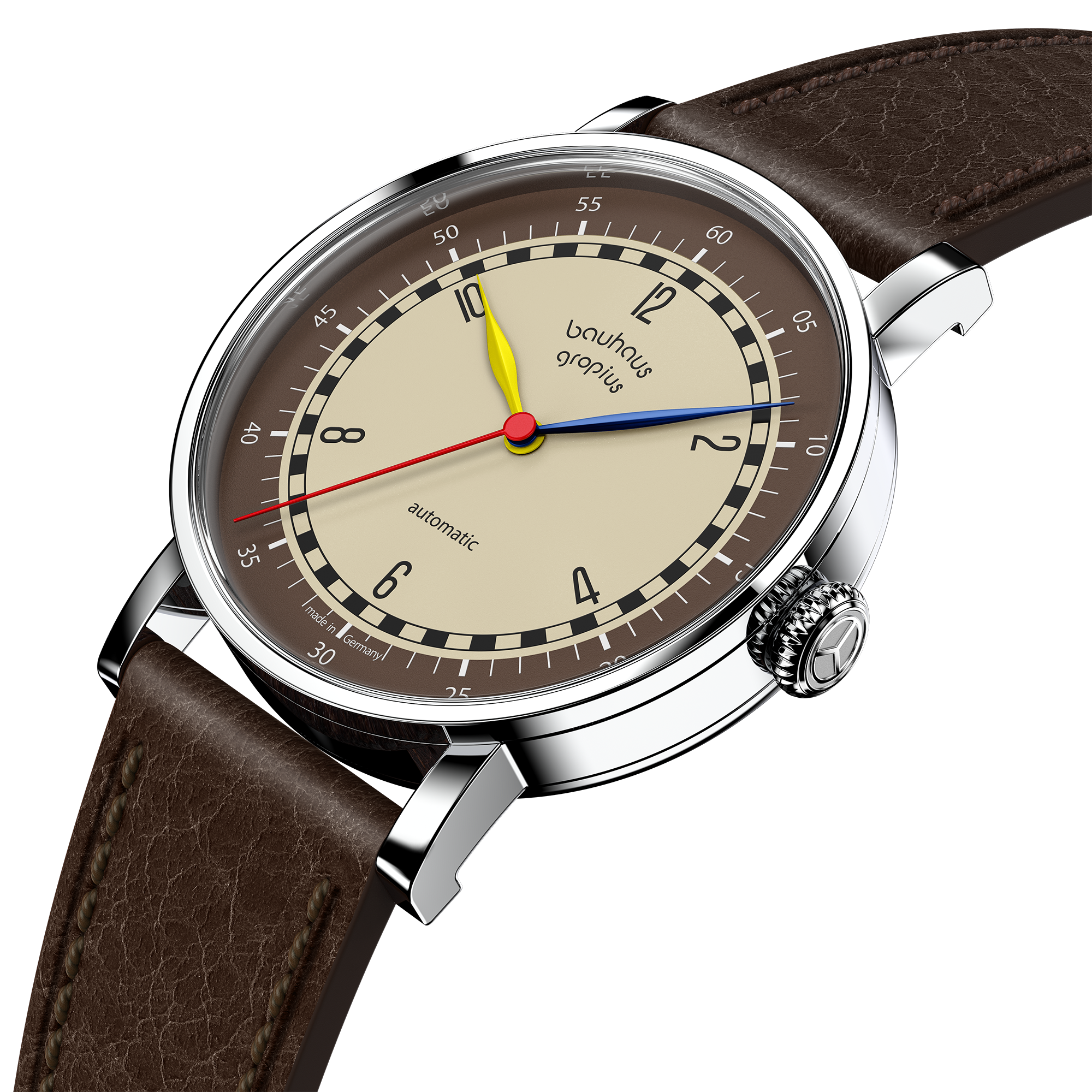 Bauhaus Walter Gropius "New Bauhaus Automatik" polshorloge – Gemaakt in Duitsland – Saffierglas – 38 mm