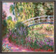 Tableau "Le pont japonais dans le jardin de Giverny" (vers 1900), version encadrée en noir et argent de Claude Monet