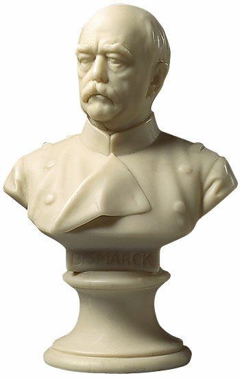 Portrait bust "Otto von Bismarck" (1897), artificial marble by Hans Hellmich