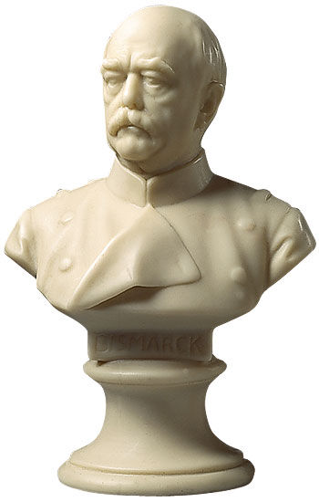 Porträtbüste "Otto von Bismarck" (1897), Kunstmarmor von Hans Hellmich