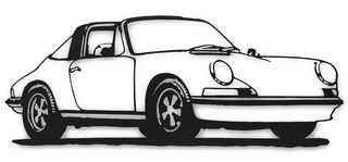 Wandbeeld „Porsche 911 Targa Black” (2022) van Jan M. Petersen