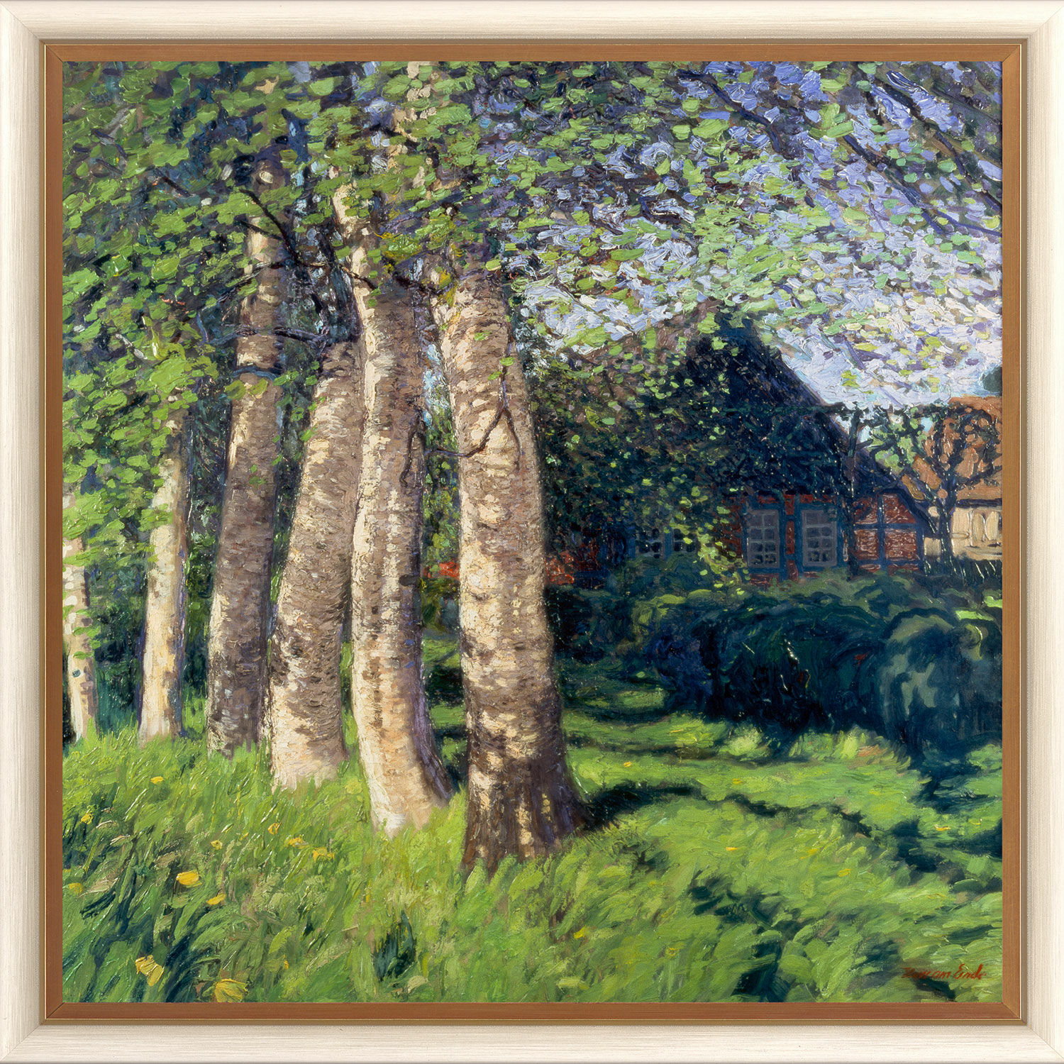 Picture "Spring in Worpswede" (1900), framed by Hans am Ende