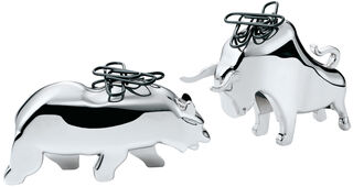 Paper clip holder "BULL & BEAR" (without decoration)
