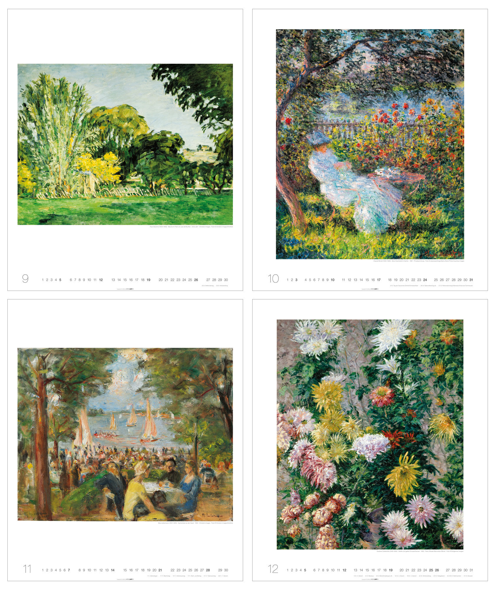 Calendrier d'artiste « Les plus beaux jardins de l'impressionnisme » 2027