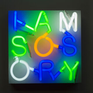 Wandobjekt "IAMSOSORY" von Albert Hien