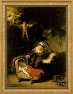 Picture "The Holy Family" (1645), framed by Rembrandt