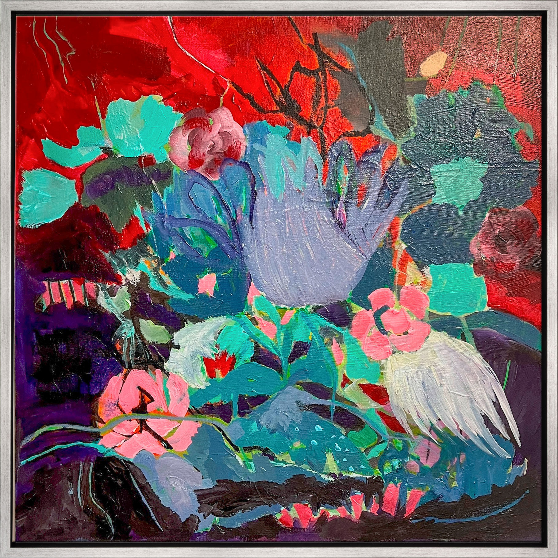 Bild "Blühfelder Serie Nr. 3" (2025) (Original / Unikat), gerahmt von Tanja Schmidt Osterkamp