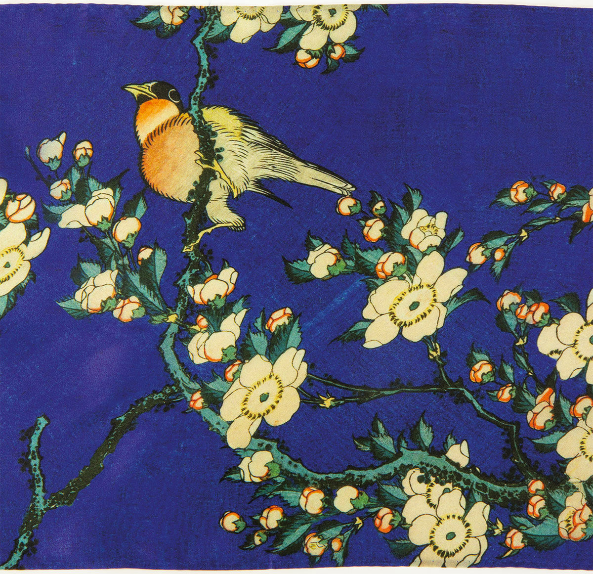 Silk scarf "Cherry Blossoms" by Katsushika Hokusai