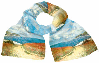 Silk scarf "Beach Path Between Wheat Fields at Pourville"