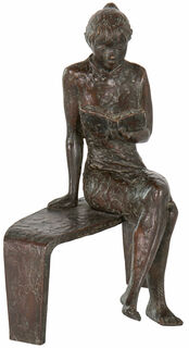 Skulptur "Lesende", Bronze von Jürgen Ebert