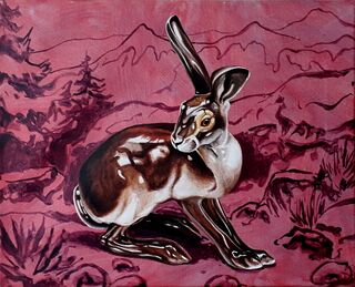Tableau "My Friend Harvey II" (Lièvre) (2006) (Pièce unique)