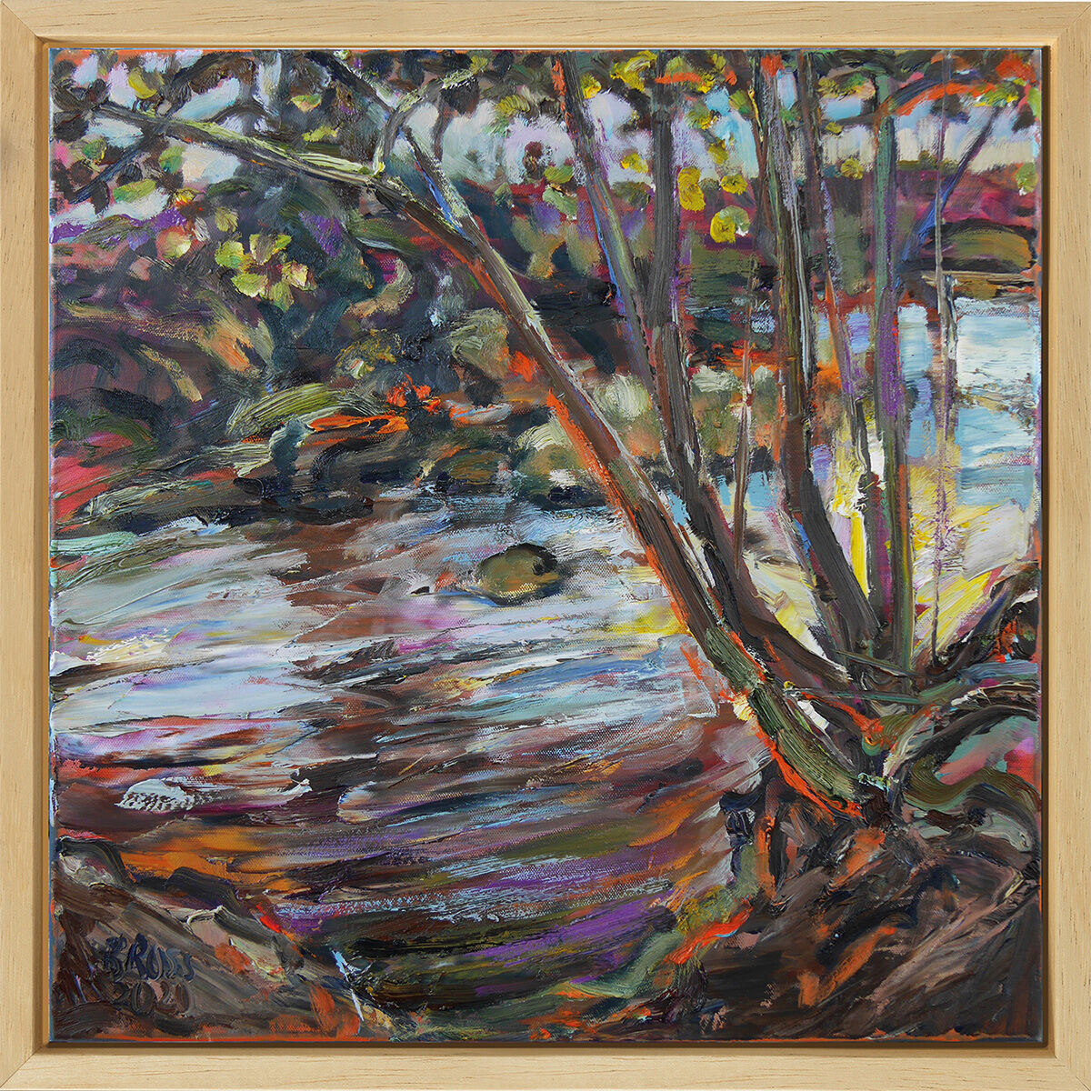 Quadro "Estate al Buchenbach" (2020) (Originale / pezzo unico), incorniciato di Sibylle Bross