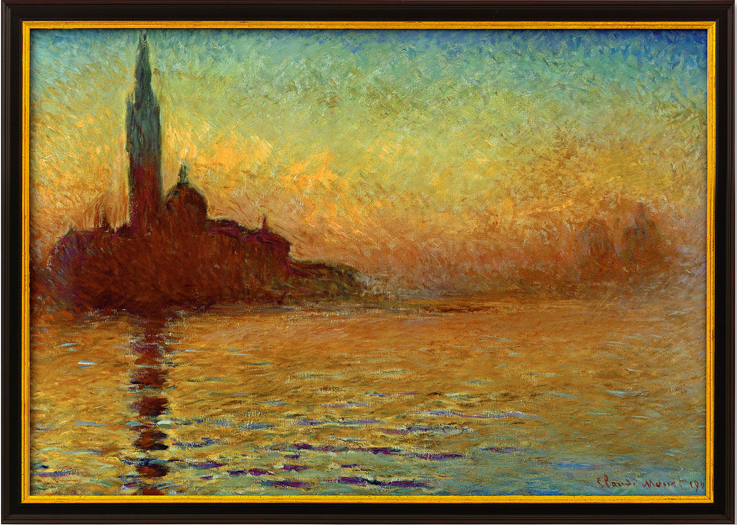 Tableau "San Giorgio Maggiore au crépuscule" (1908), encadré von Claude Monet
