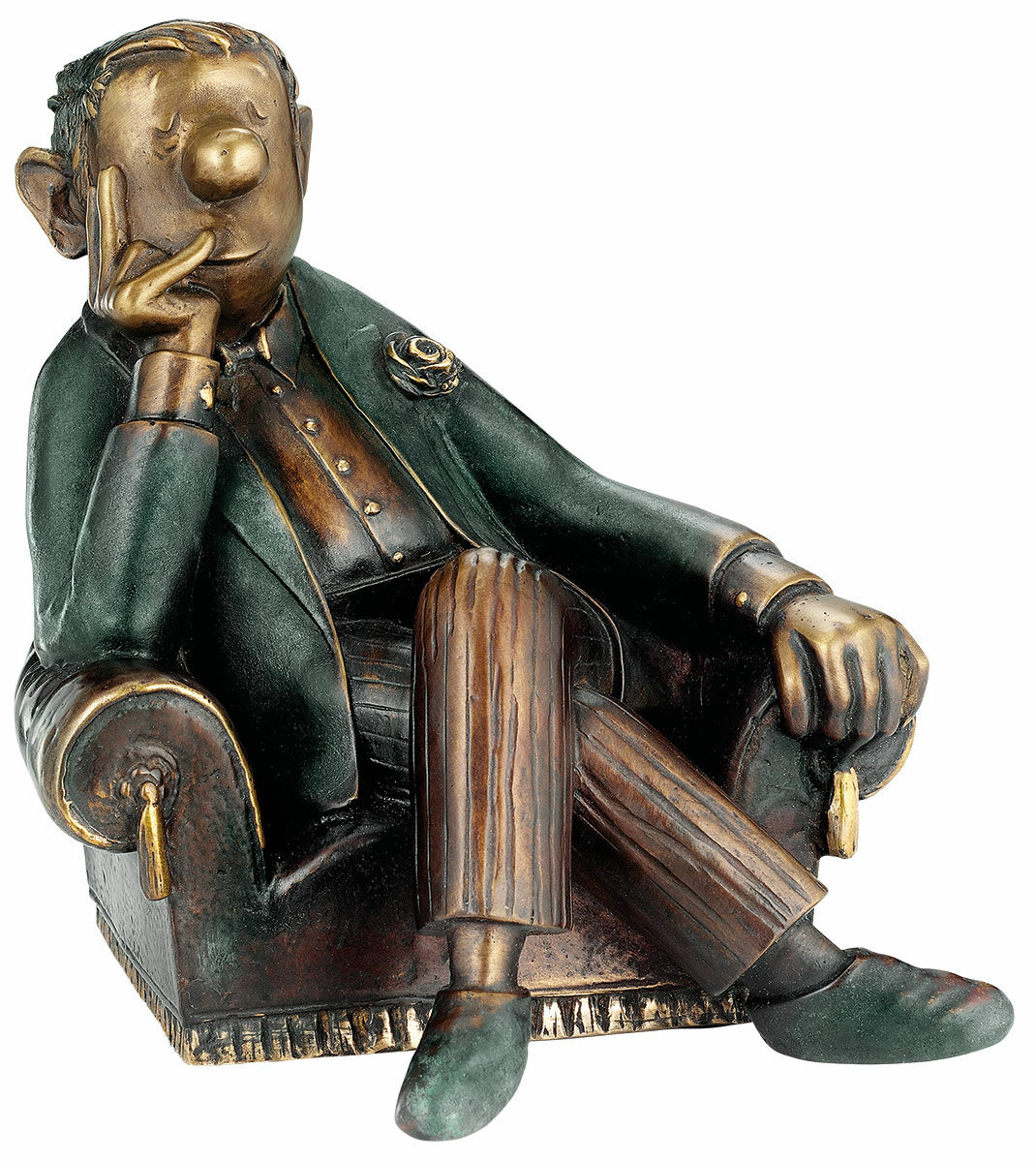 Sculpture "Gentleman in an Armchair", bronze by Loriot