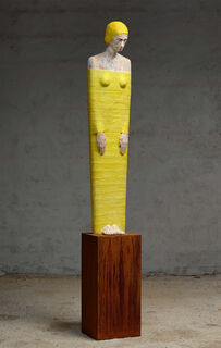 Skulptur "Ruhende" (Original / Unikat), Holz von Eric Perathoner