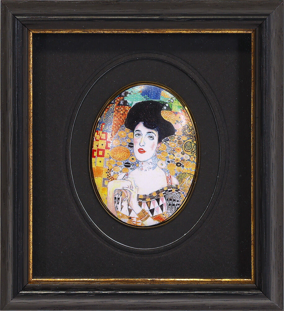 Cuadro en miniatura de porcelana "Adele Bloch-Bauer" (c. 1907), enmarcado de Gustav Klimt